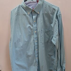 Izod Light Blue Plaid Casual Shirt